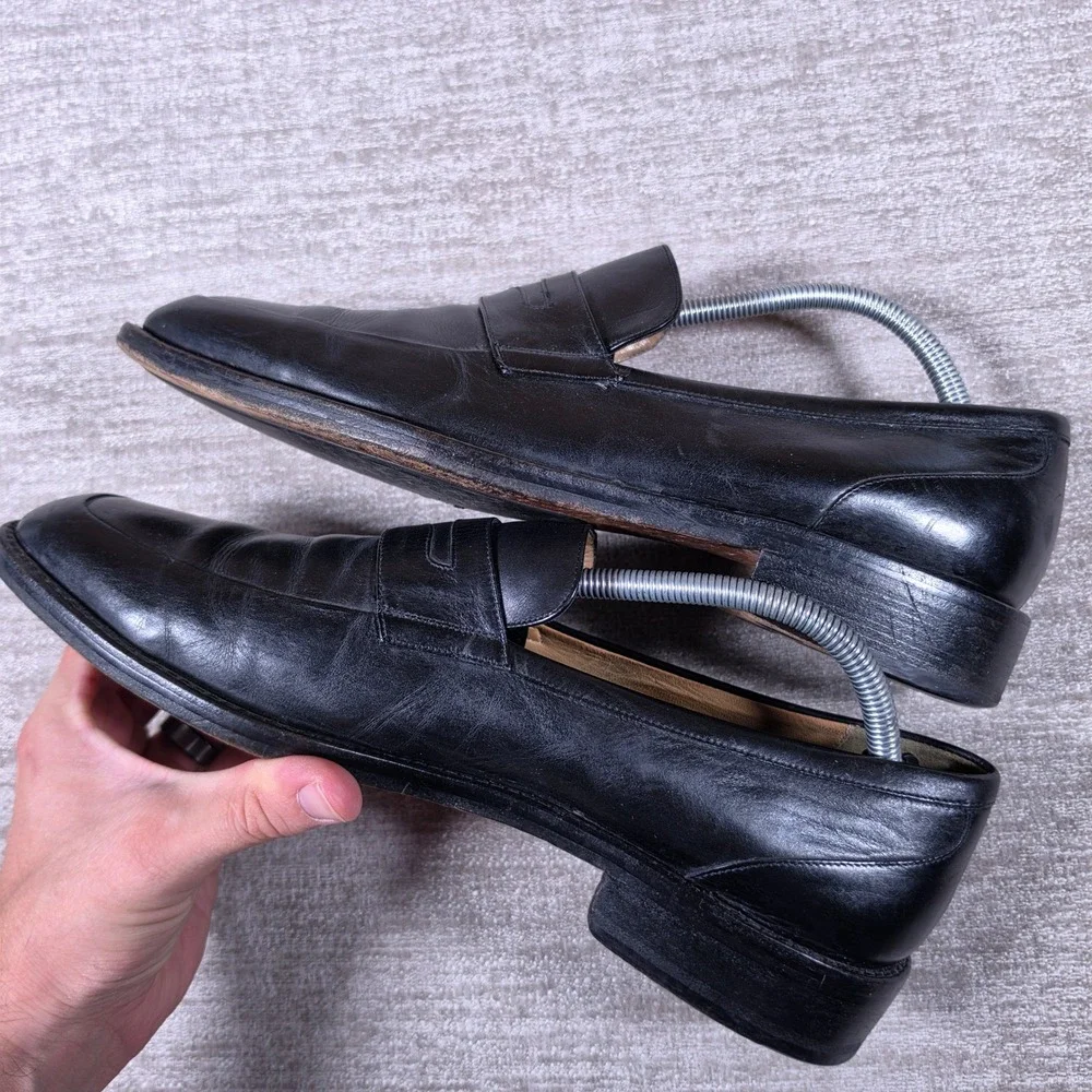 Cole Haan C02992 Penny Loafer Mens 10 Black Leather Made in Italy Slip On Dress